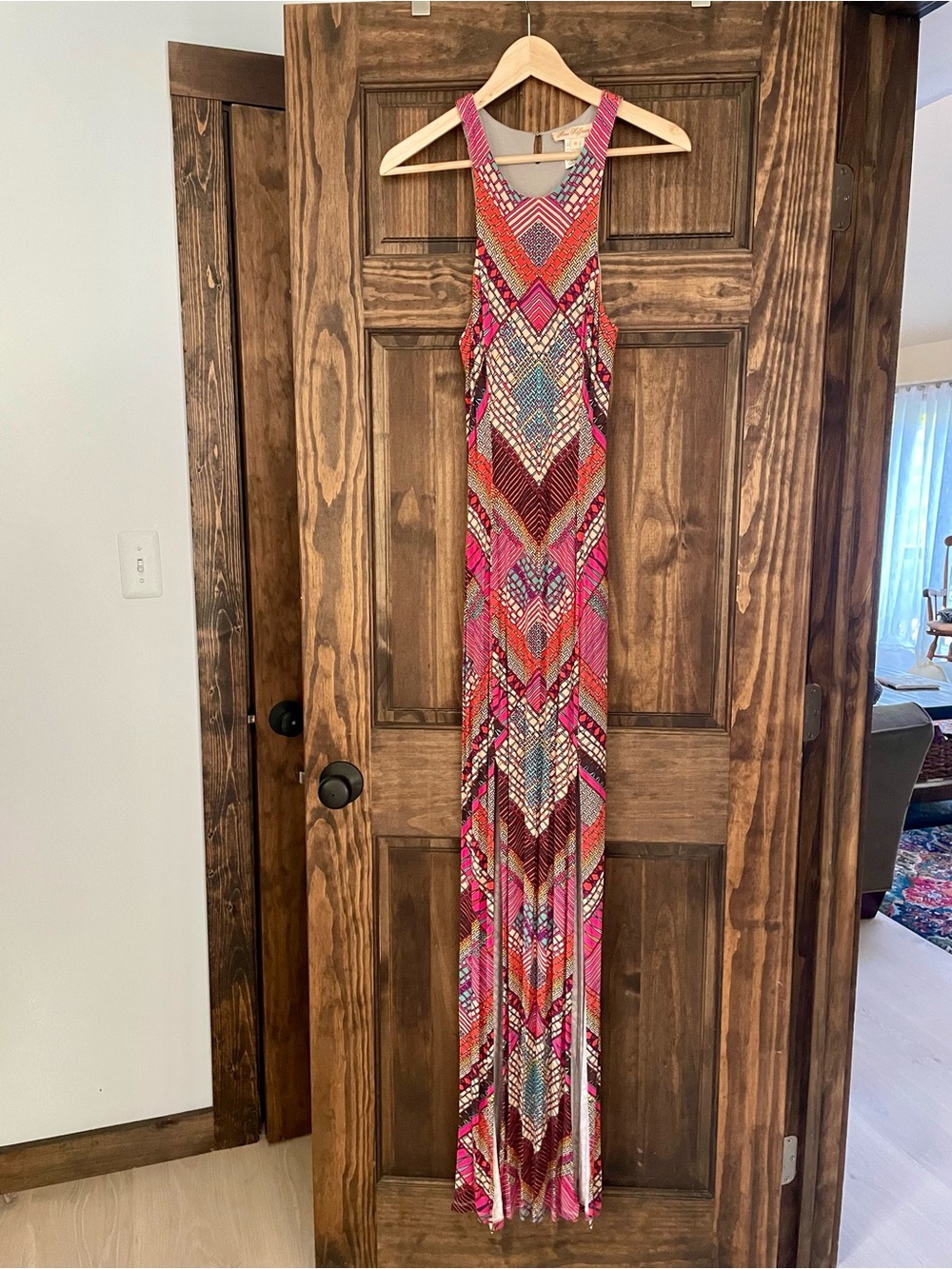 Mara Hoffman Multicolor Geometric Maxi Dress in Pink and Orange